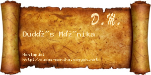 Dudás Mónika névjegykártya