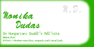 monika dudas business card